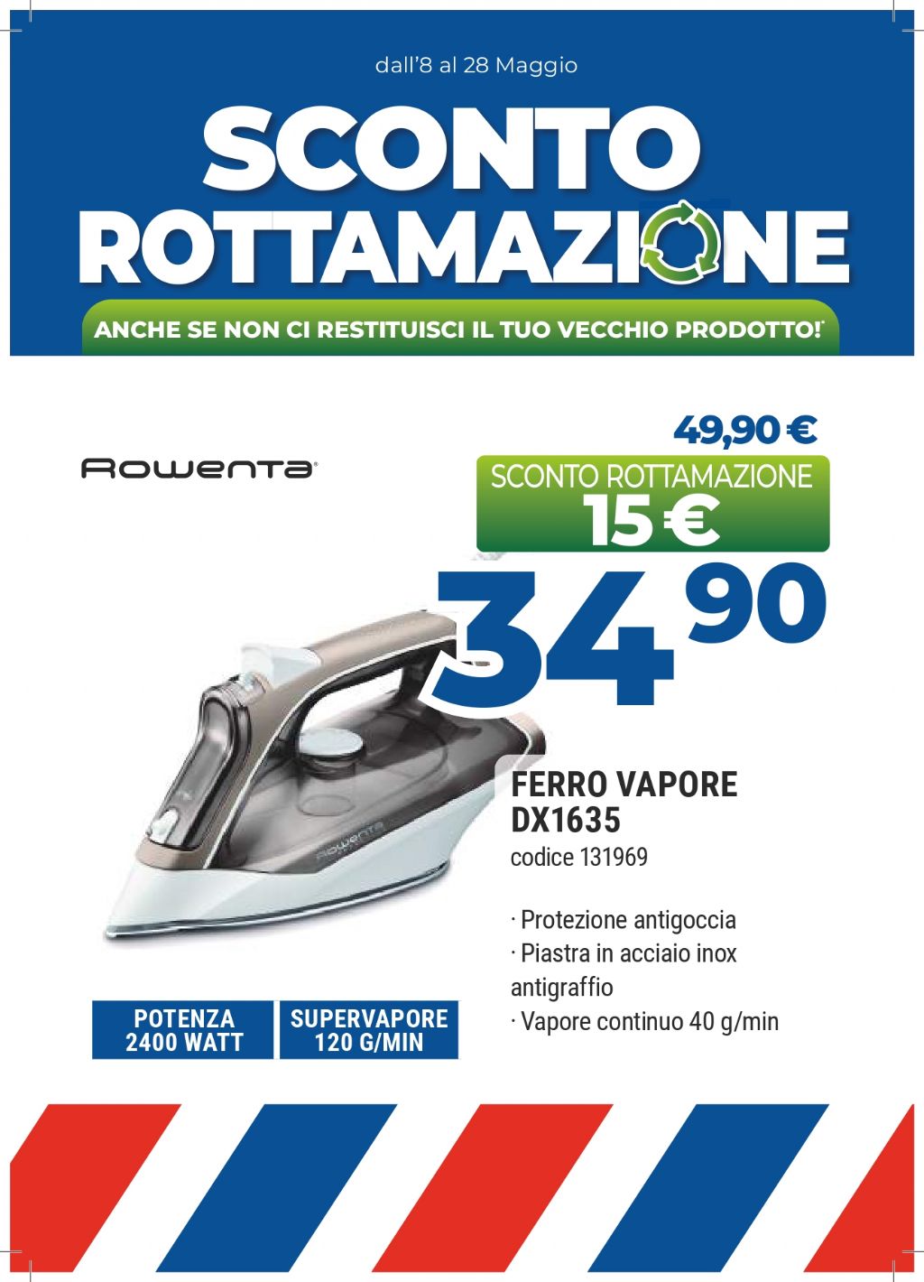 FERRO A VAPORE ROWENTA DX1635